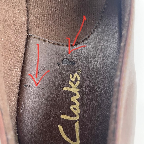 Clarks Womens Shoes Size 7.5 Brown Leather Slip On Loafer Croc Print - Picture 15 of 15